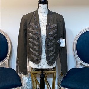 FREE PEOPLE MILITARY OFFICER GREEN JACKET L NWT